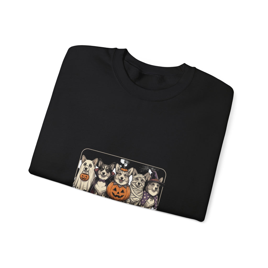 Haunted Corgi Costume Club Sweatshirt | Halloween Corgi Crewneck