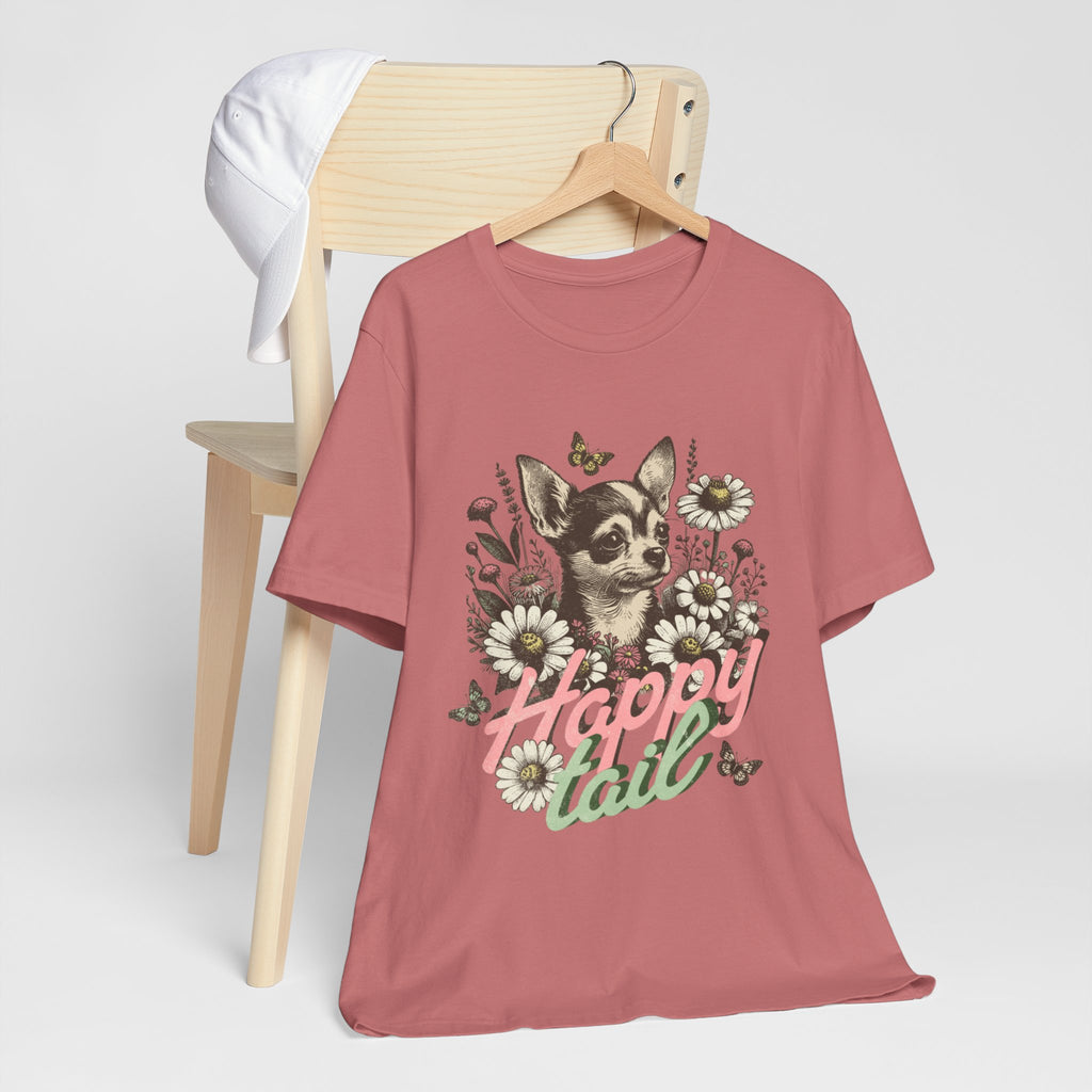Happy Tail Chihuahua T-Shirt — Floral Dog Graphic Tee