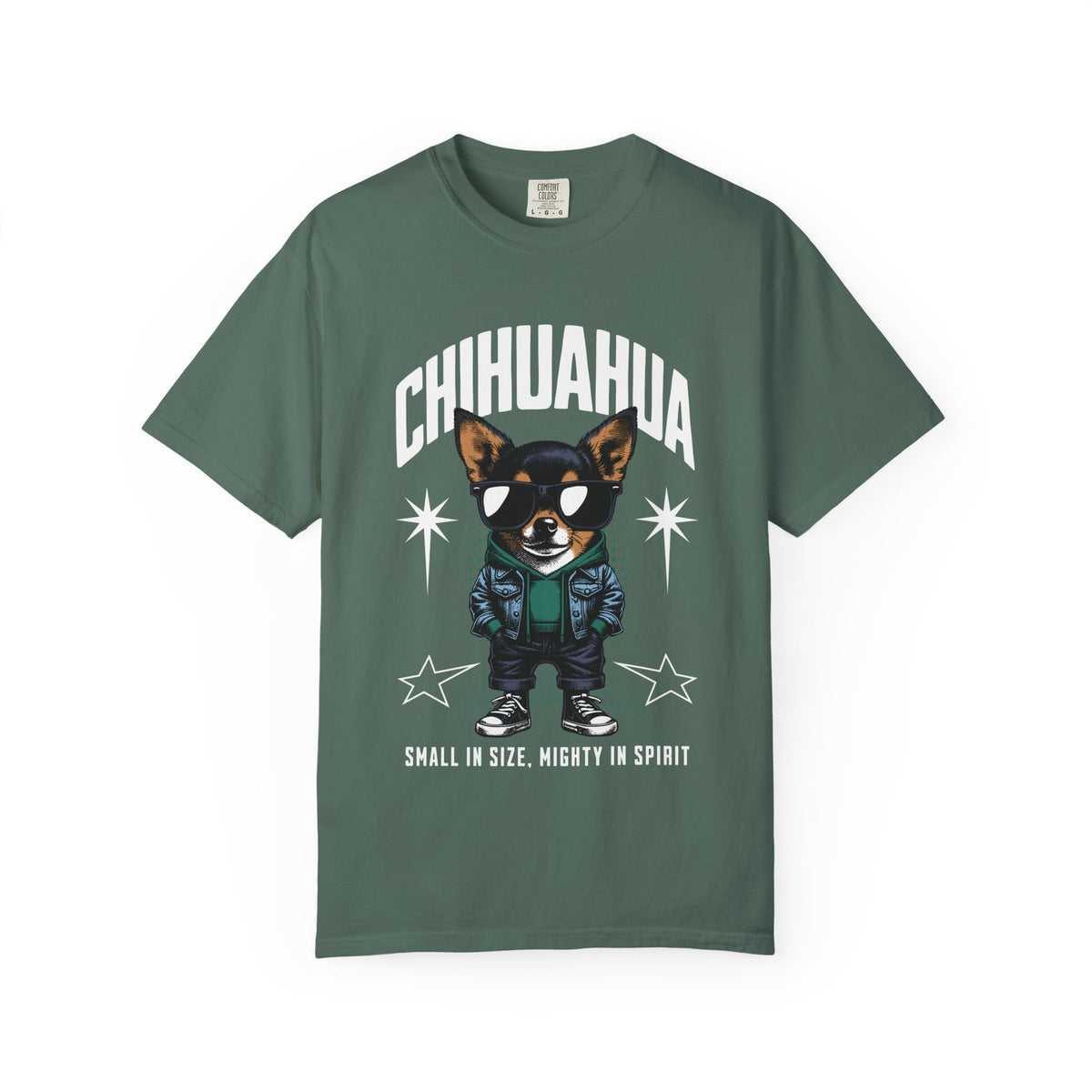 Chihuahua Graphic T-Shirt — "Small in Size, Mighty in Spirit" Pet Lover Tee