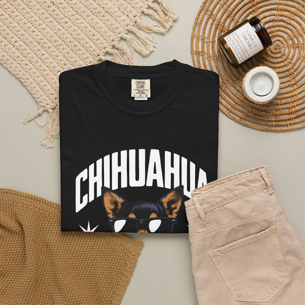 Chihuahua Graphic T-Shirt — "Small in Size, Mighty in Spirit" Pet Lover Tee