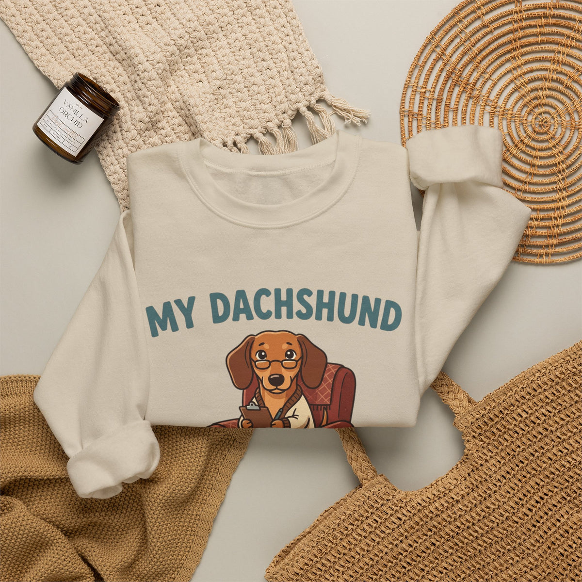 Dachshund Long Dog Short Patience Crewneck Sweatshirt | The Breed House