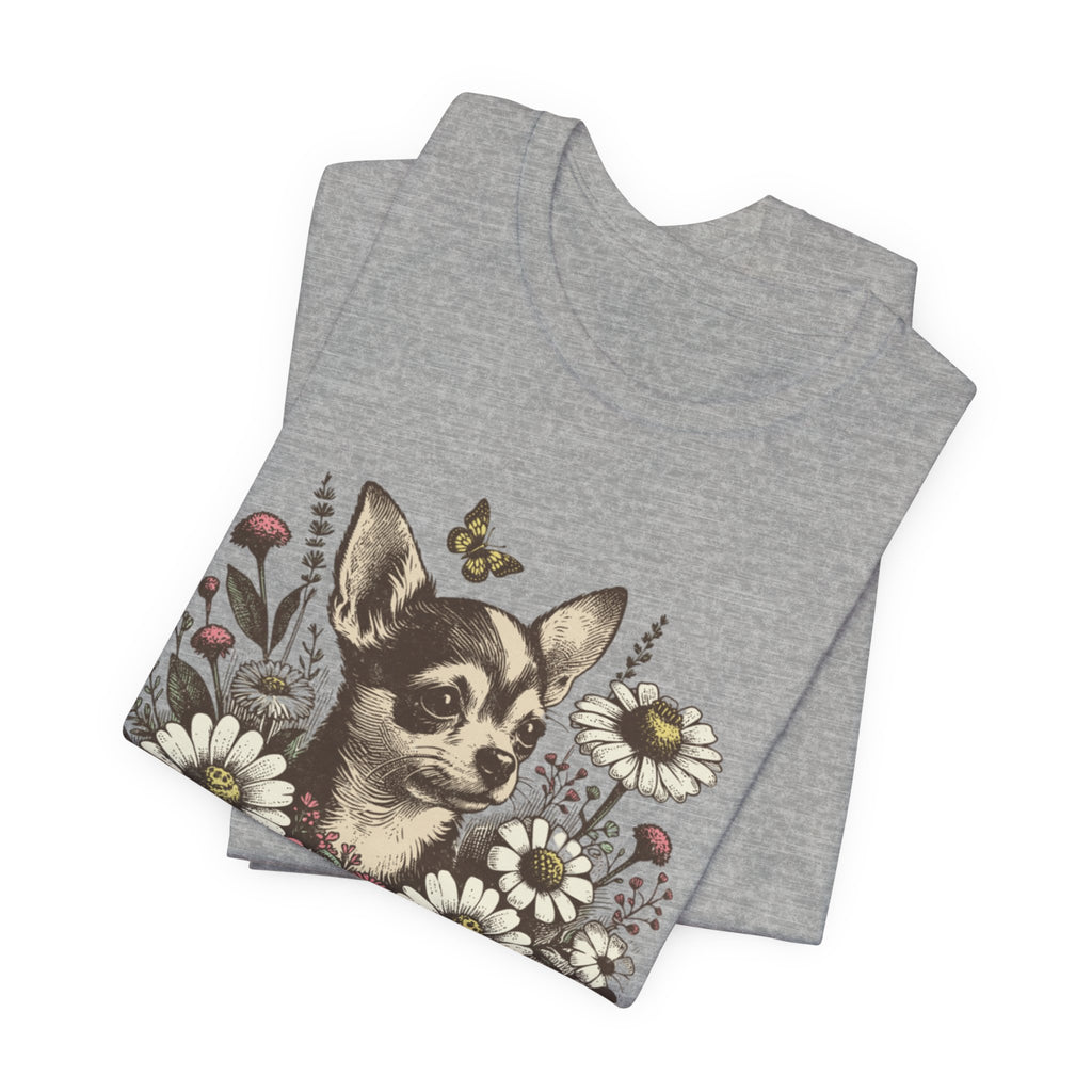 Happy Tail Chihuahua T-Shirt — Floral Dog Graphic Tee