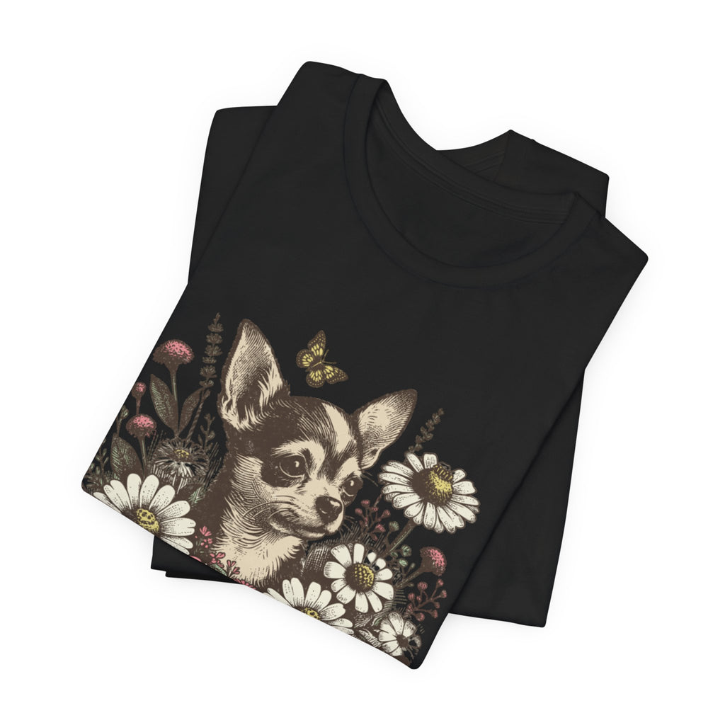 Happy Tail Chihuahua T-Shirt — Floral Dog Graphic Tee