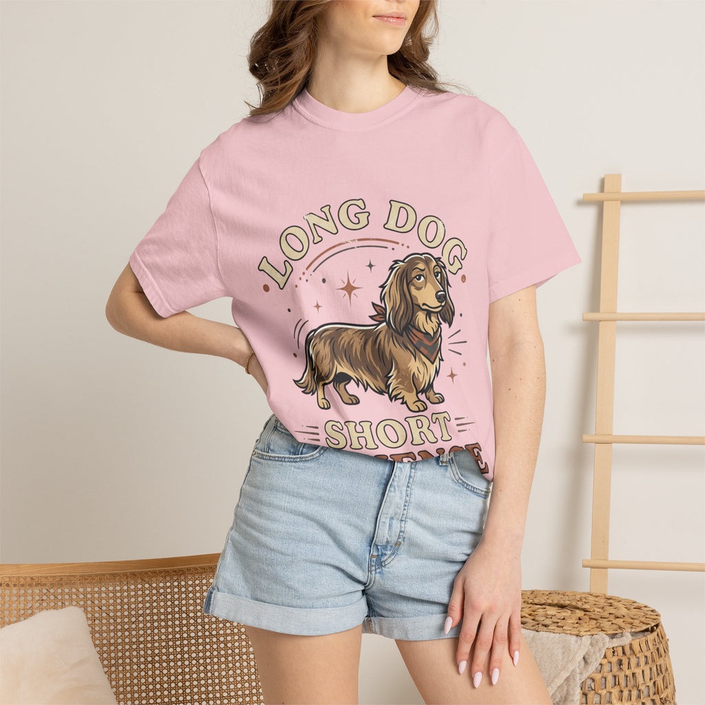 Dachshund Tee — "Long Dog, Short Patience" Graphic T-Shirt
