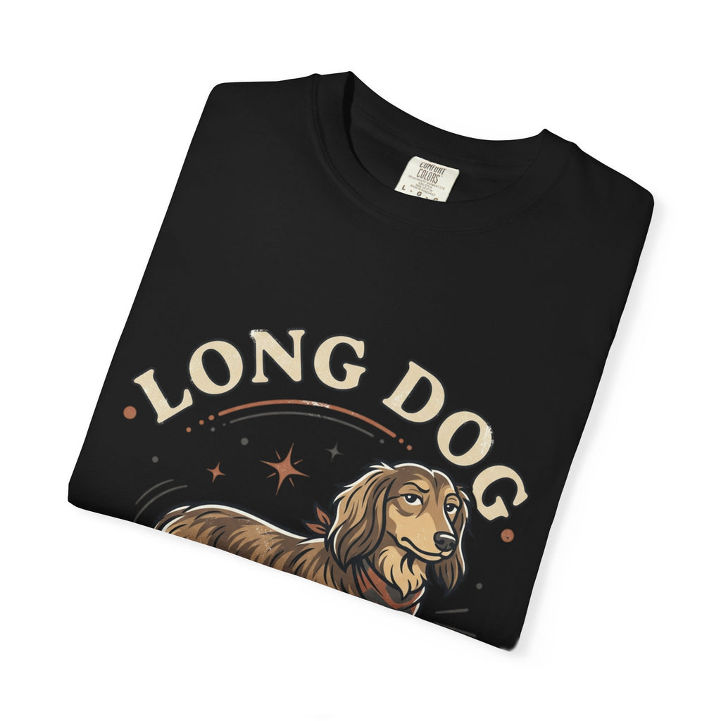Dachshund Tee — "Long Dog, Short Patience" Graphic T-Shirt