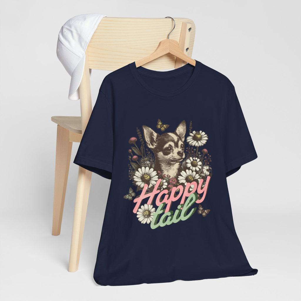 Happy Tail Chihuahua T-Shirt — Floral Dog Graphic Tee