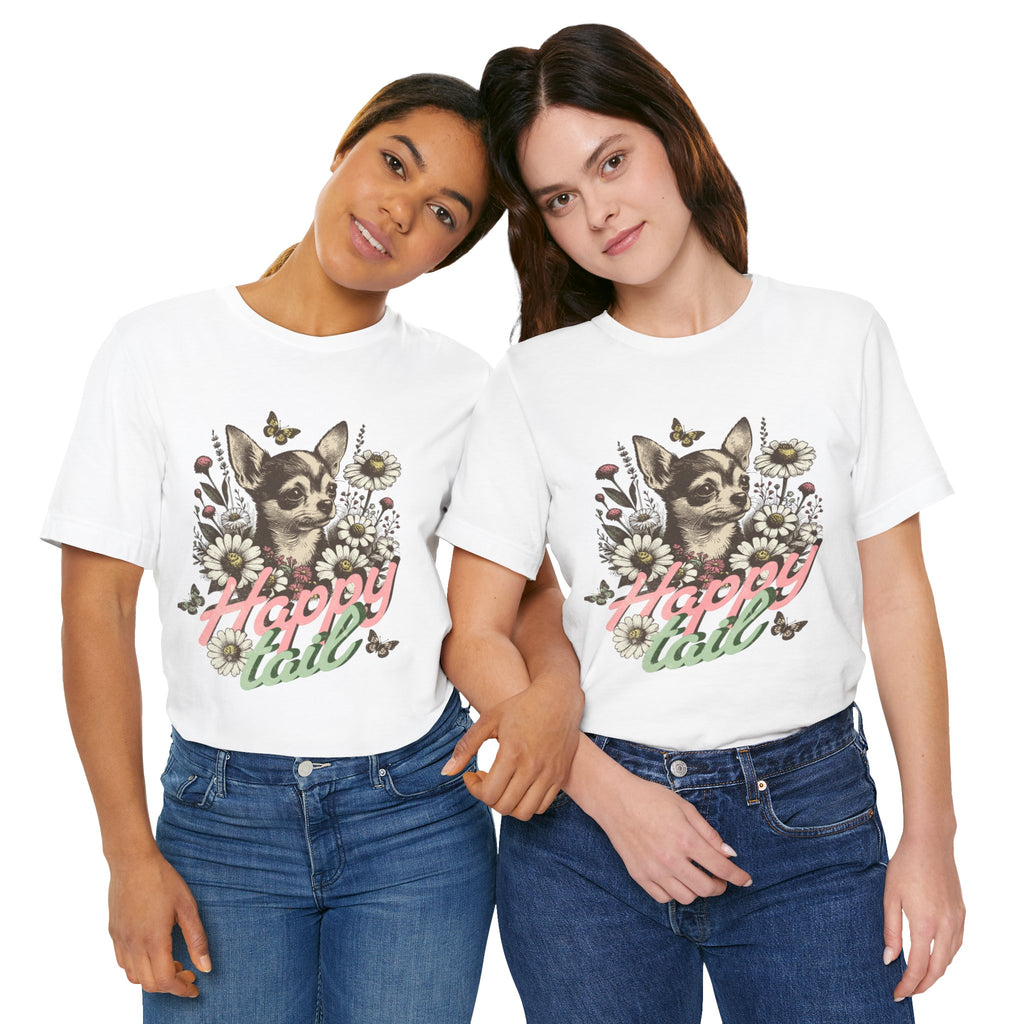 Happy Tail Chihuahua T-Shirt — Floral Dog Graphic Tee
