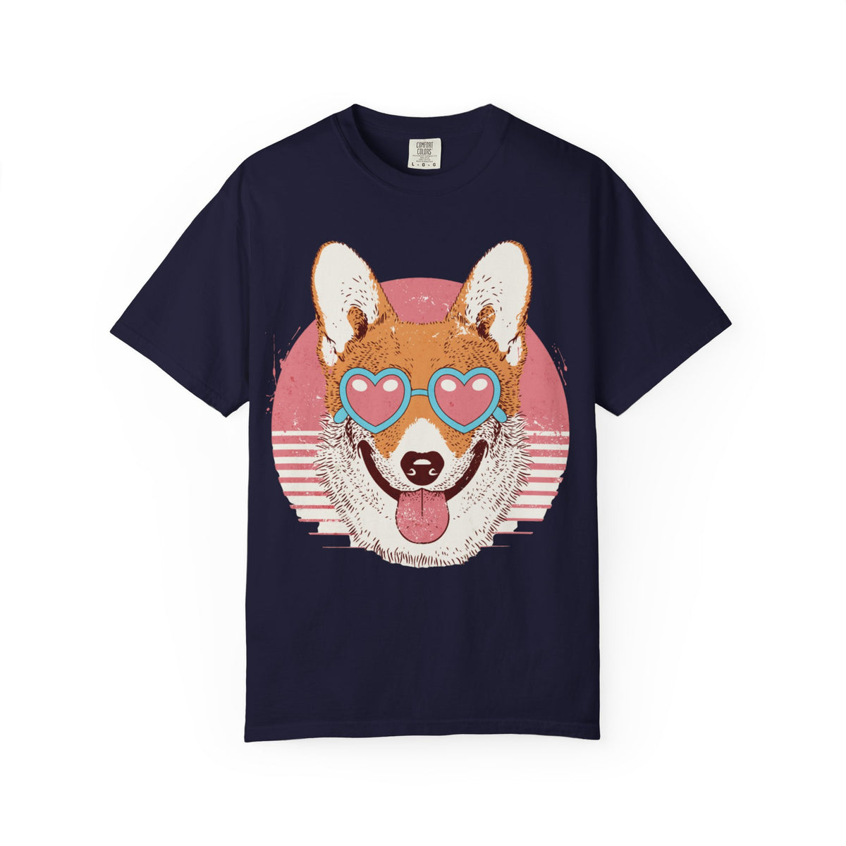 Corgi Heart Sunglasses T-Shirt — Retro Cute Dog Graphic Tee