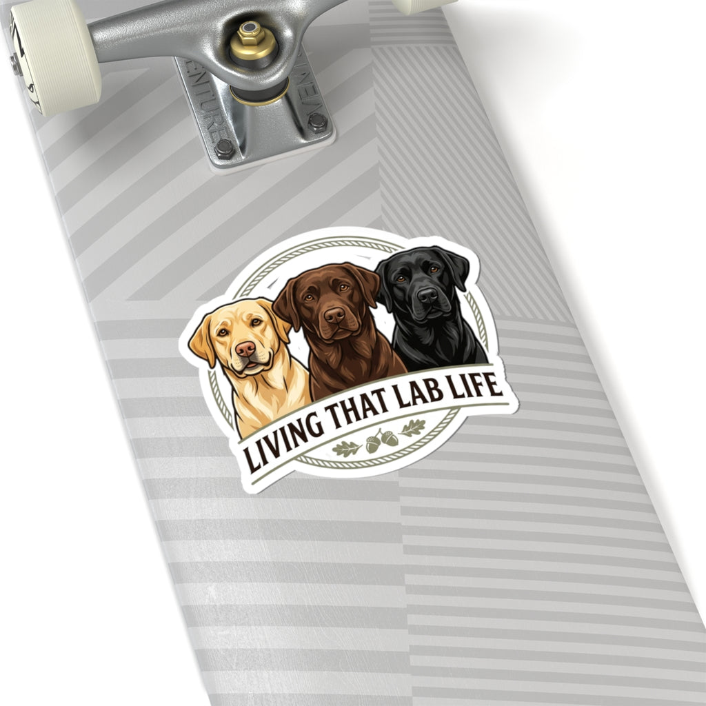Autocollant - « Living That Lab Life » Autocollant prédécoupé Labrador Retriever