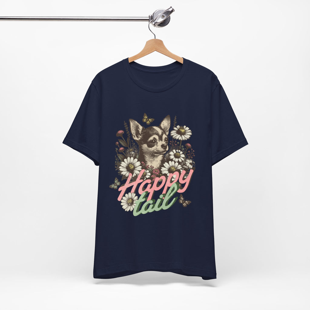 Happy Tail Chihuahua T-Shirt — Floral Dog Graphic Tee