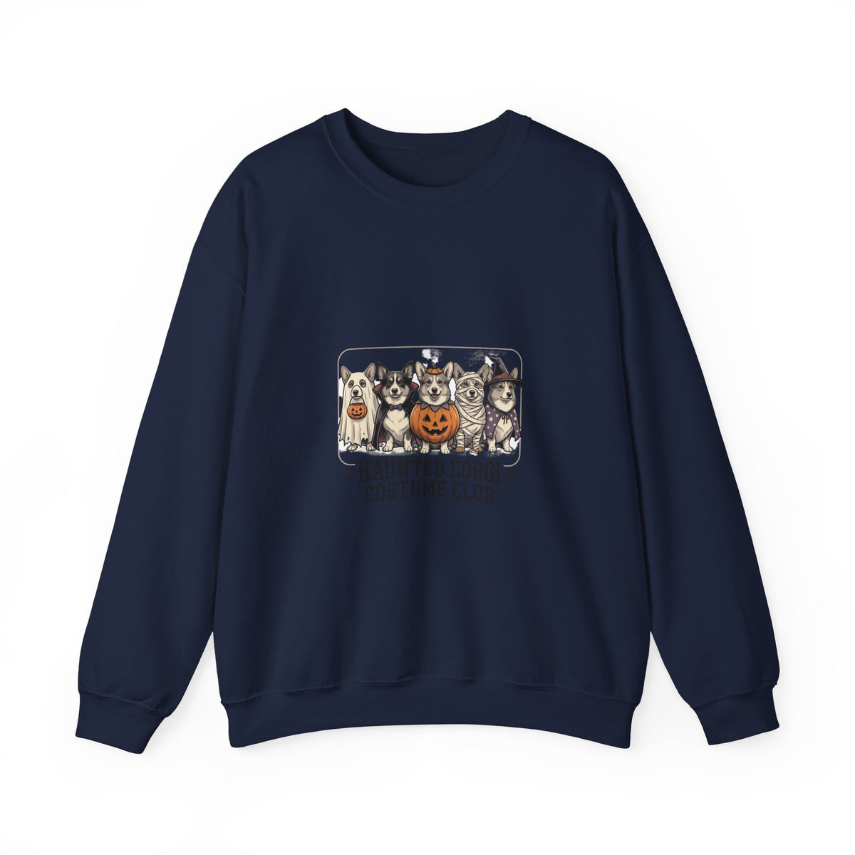 Haunted Corgi Costume Club Sweatshirt | Halloween Corgi Crewneck