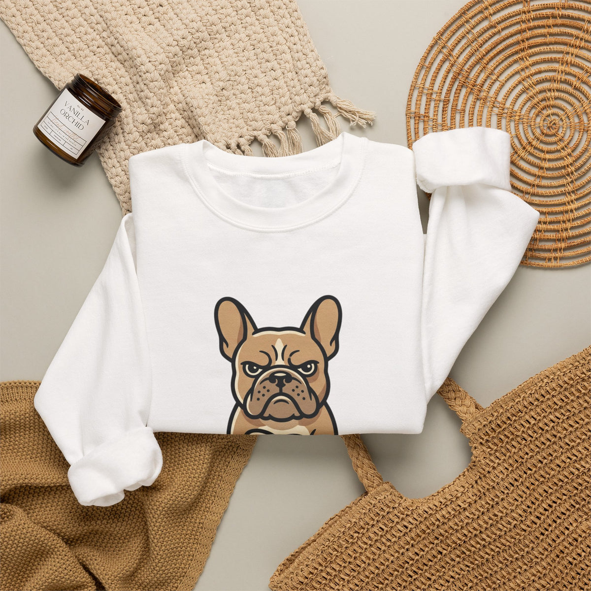 Frenchie Says No Sweatshirt — Grumpy French Bulldog Graphic Crewneck