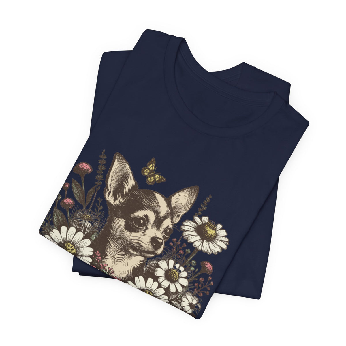 Happy Tail Chihuahua T-Shirt — Floral Dog Graphic Tee