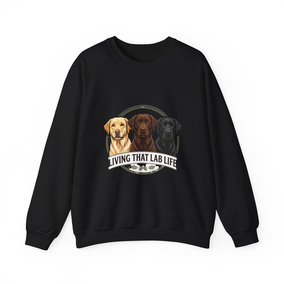 Sweat-shirt ras du cou Lab Retriever — Motif « Living That Lab Life »