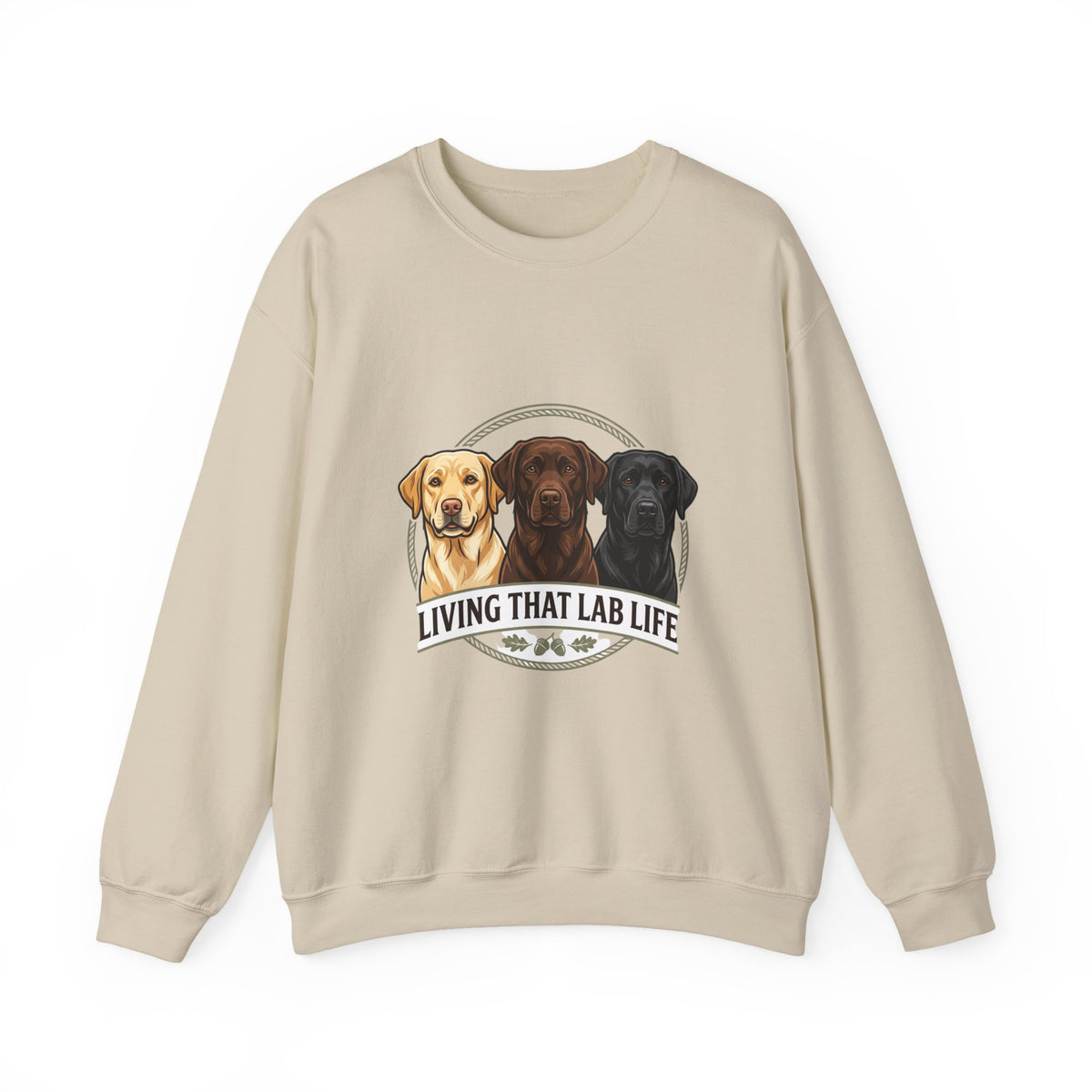 Sweat-shirt ras du cou Lab Retriever — Motif « Living That Lab Life »