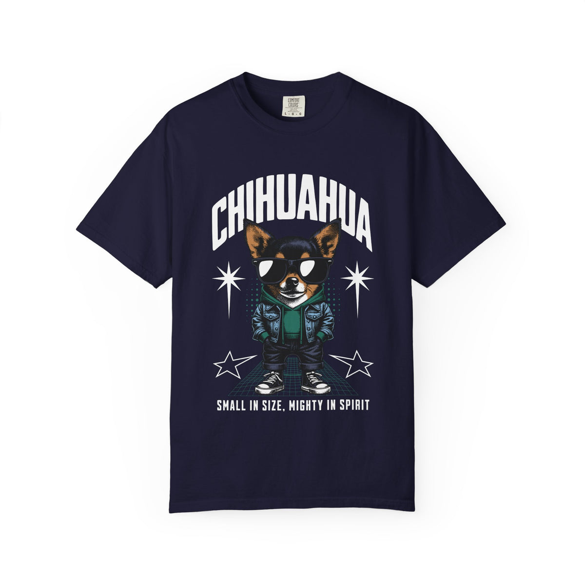Chihuahua Graphic T-Shirt — "Small in Size, Mighty in Spirit" Pet Lover Tee