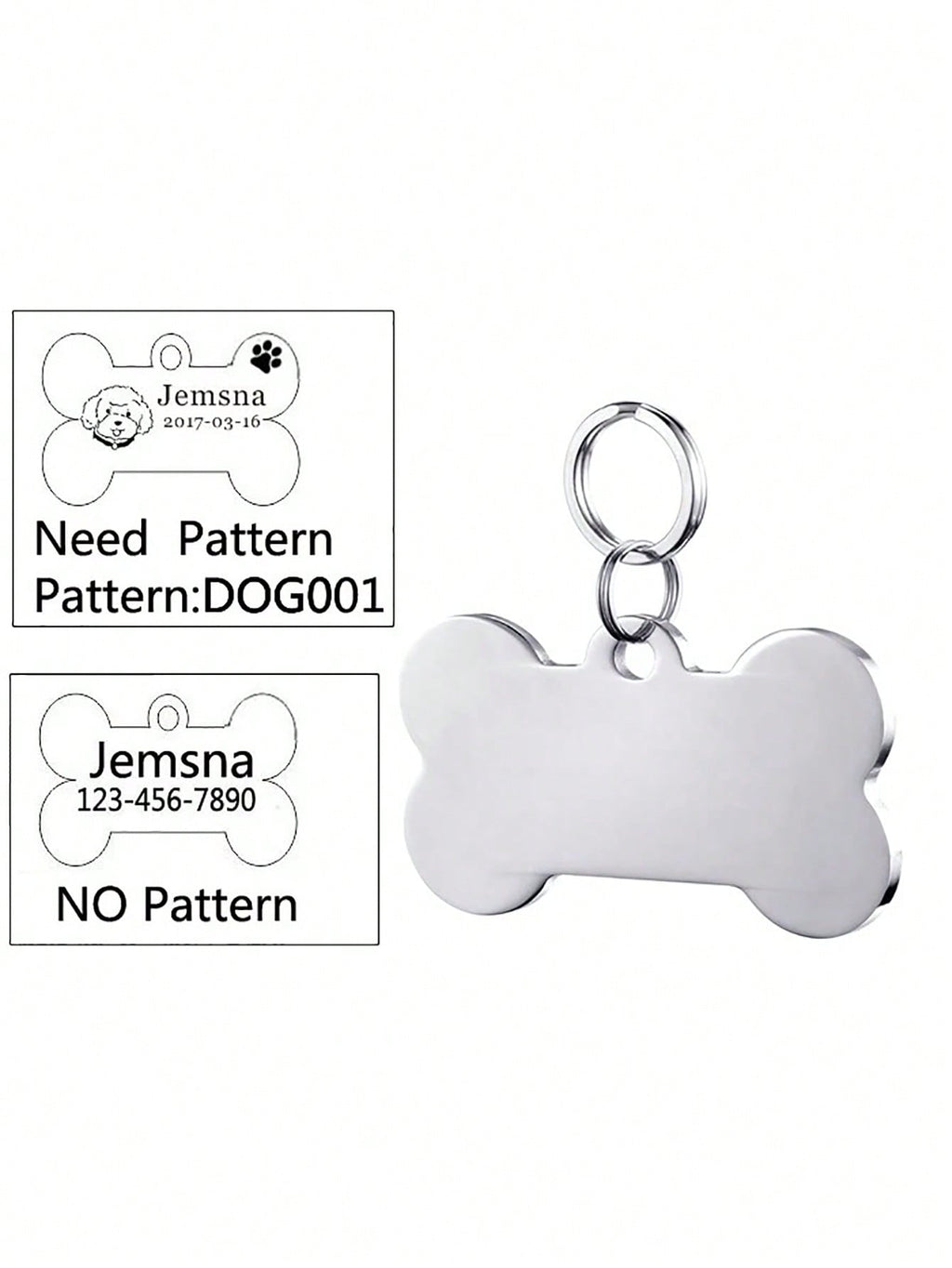 Customized Stainless Steel Pet ID Tag Pendant