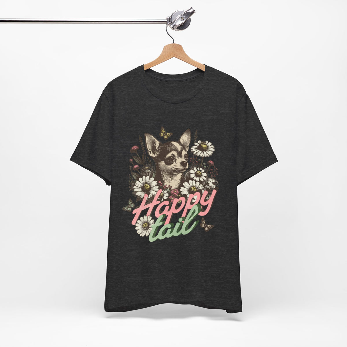 Happy Tail Chihuahua T-Shirt — Floral Dog Graphic Tee