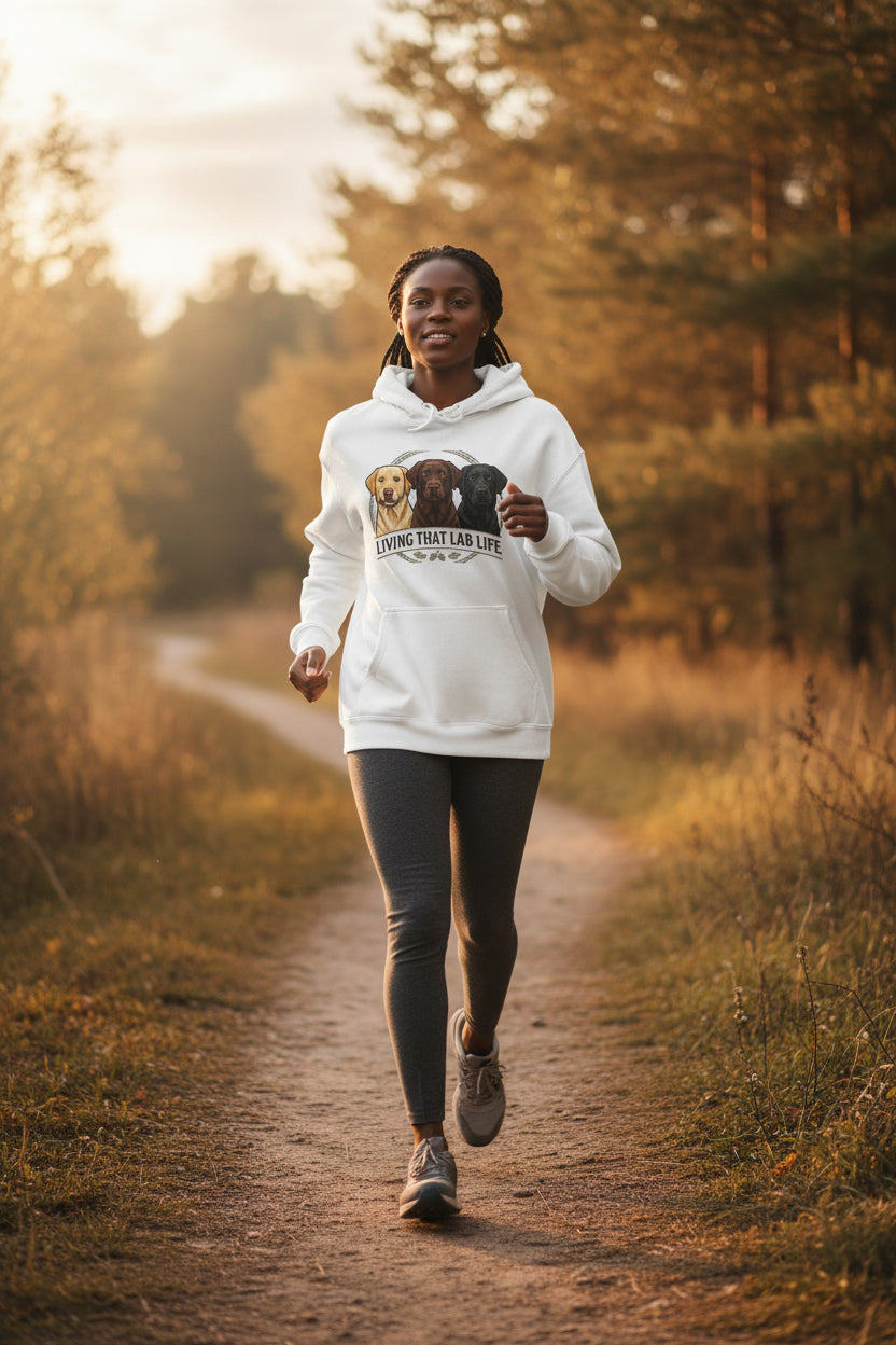 Sweat à capuche "Living That Lab Life" – Pull pour amoureux de Labrador Retriever