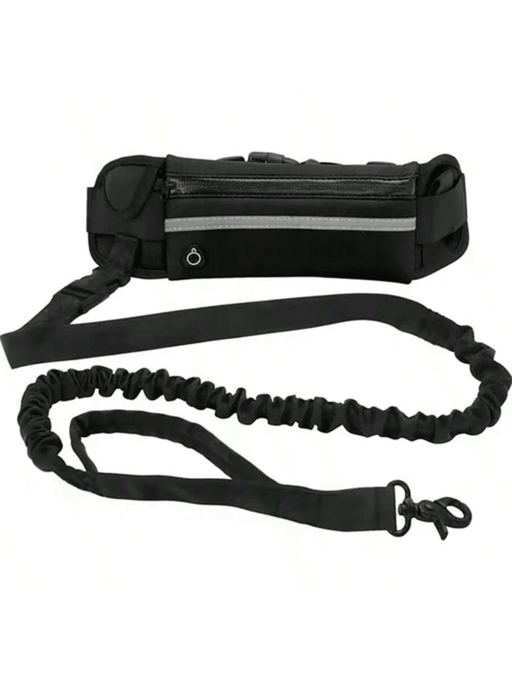 Hands Free Dog Leash Elastic Waist Belt with Bag Reflective