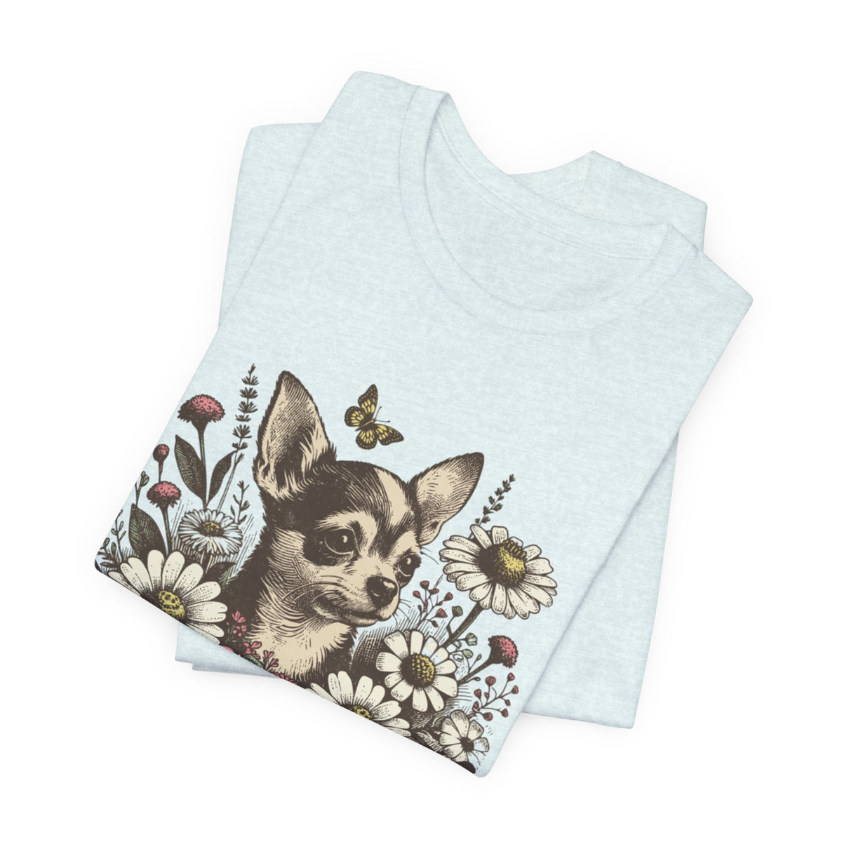 Happy Tail Chihuahua T-Shirt — Floral Dog Graphic Tee
