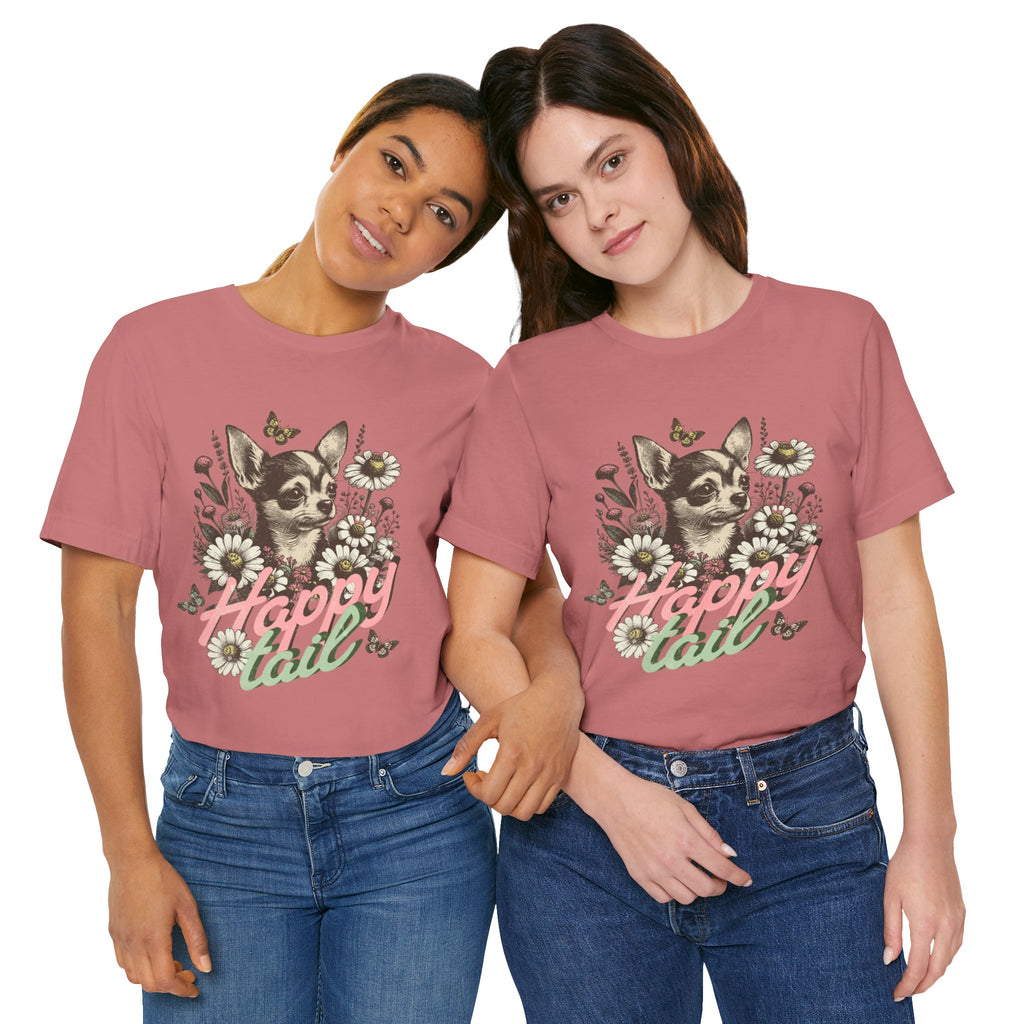 Happy Tail Chihuahua T-Shirt — Floral Dog Graphic Tee
