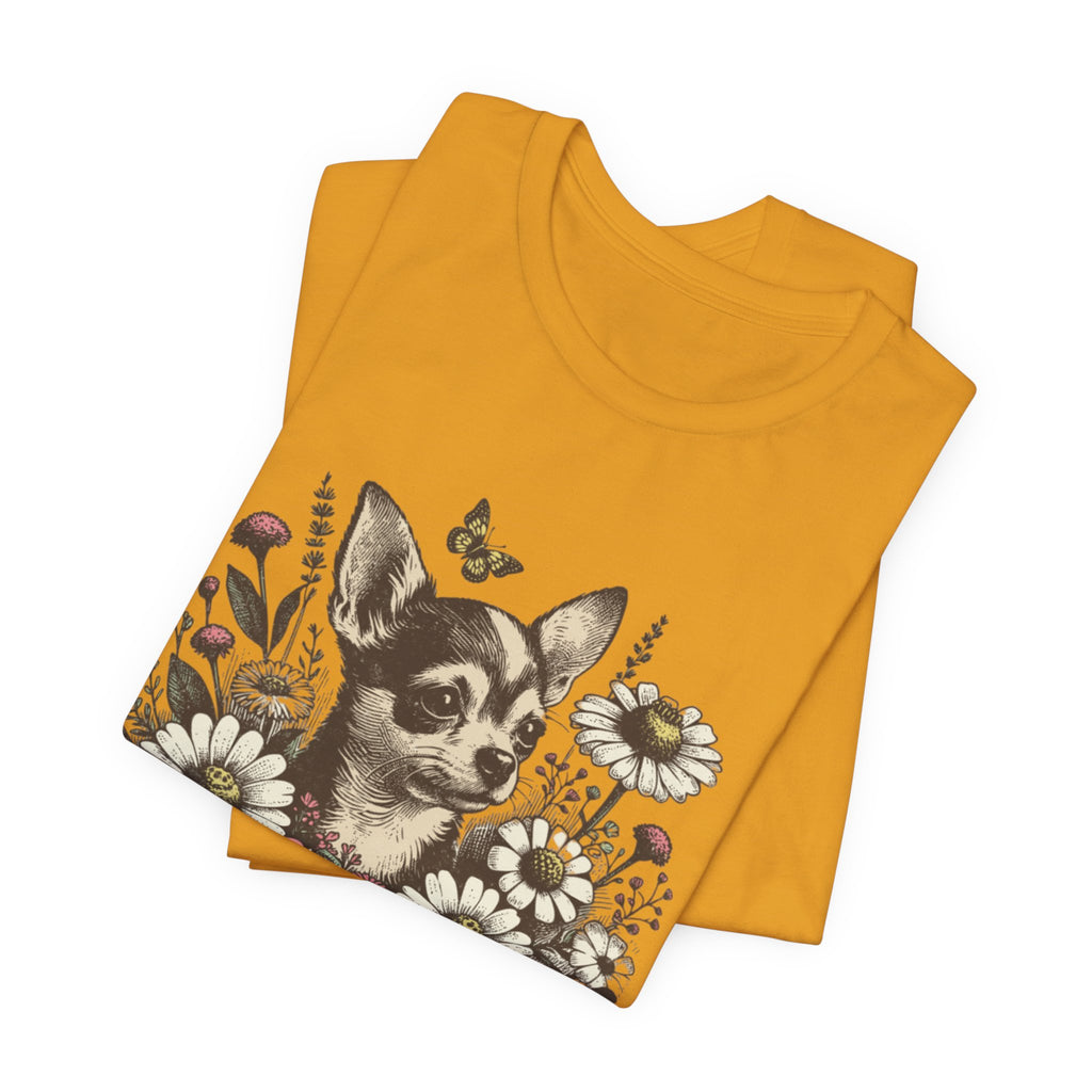 Happy Tail Chihuahua T-Shirt — Floral Dog Graphic Tee