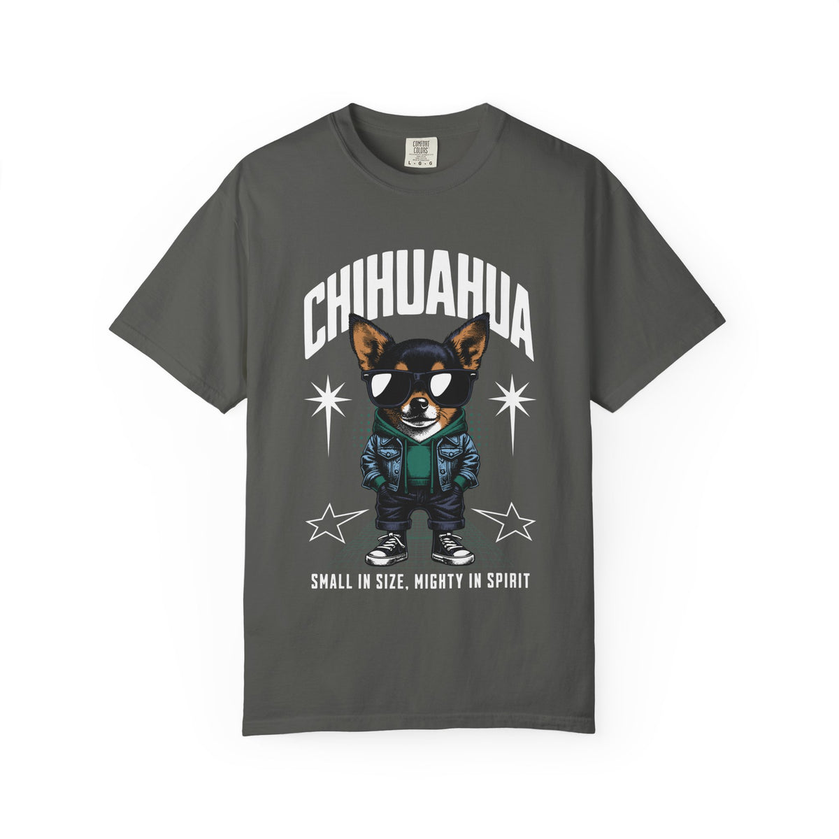 Chihuahua Graphic T-Shirt — "Small in Size, Mighty in Spirit" Pet Lover Tee