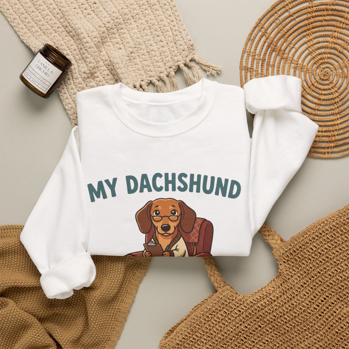 Dachshund Long Dog Short Patience Crewneck Sweatshirt | The Breed House