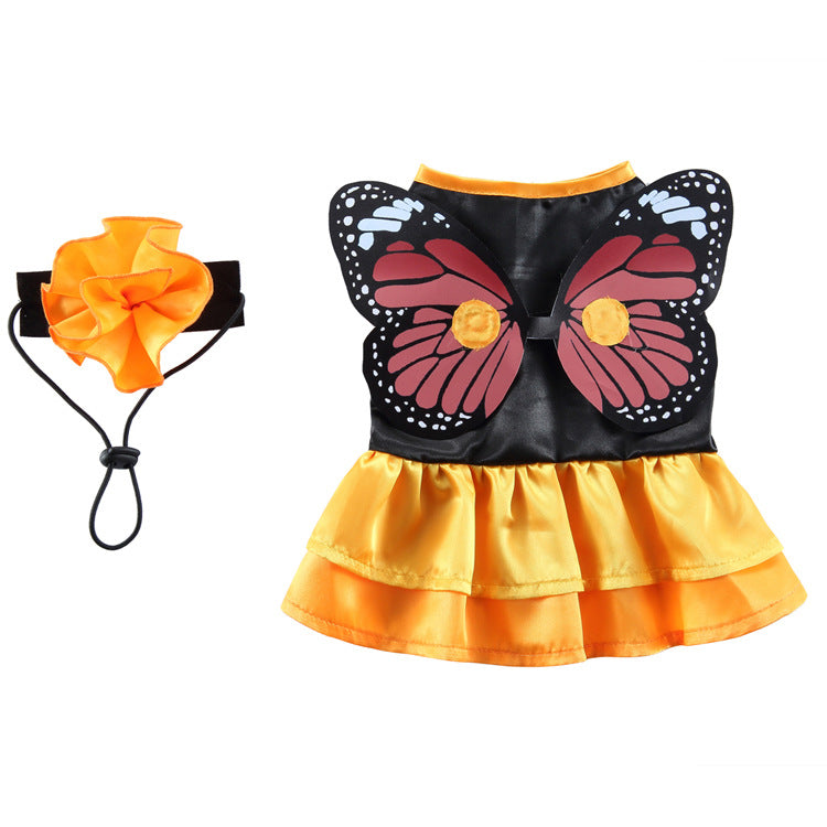 Cute Butterfly Fairy Skirt (Wings Detachable)-Pet Supplies Dog Clothes Christmas Dress Halloween Pet Clothes Funny Cute Butterfly Fairy Skirt (Wings Detachable)