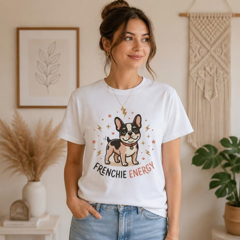 Frenchie Energy T-Shirt — Cute French Bulldog Graphic Tee