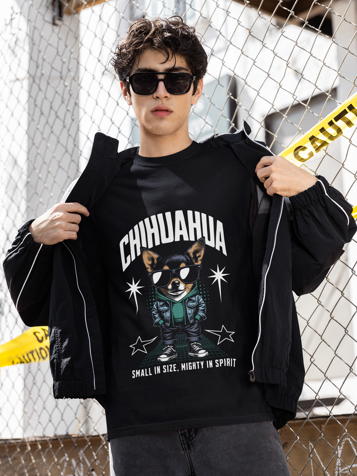 Chihuahua Graphic T-Shirt — "Small in Size, Mighty in Spirit" Pet Lover Tee