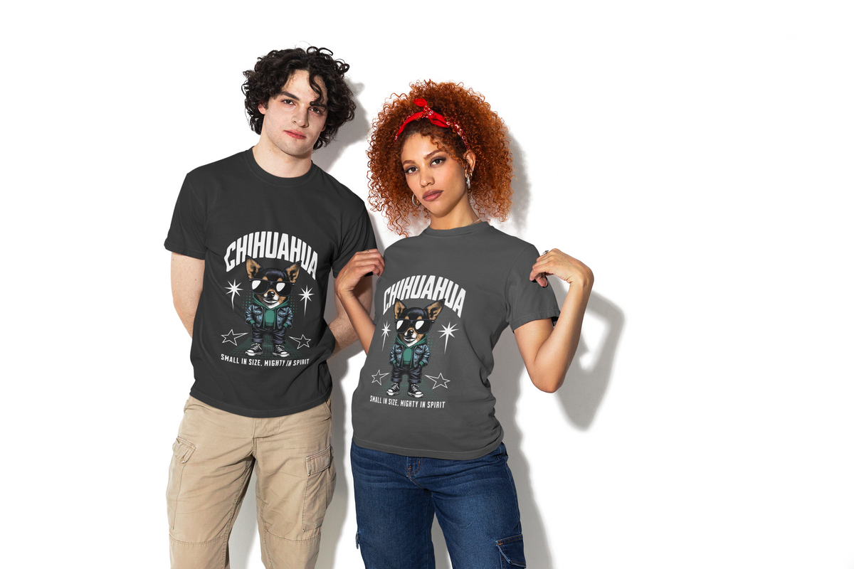Chihuahua Graphic T-Shirt — "Small in Size, Mighty in Spirit" Pet Lover Tee