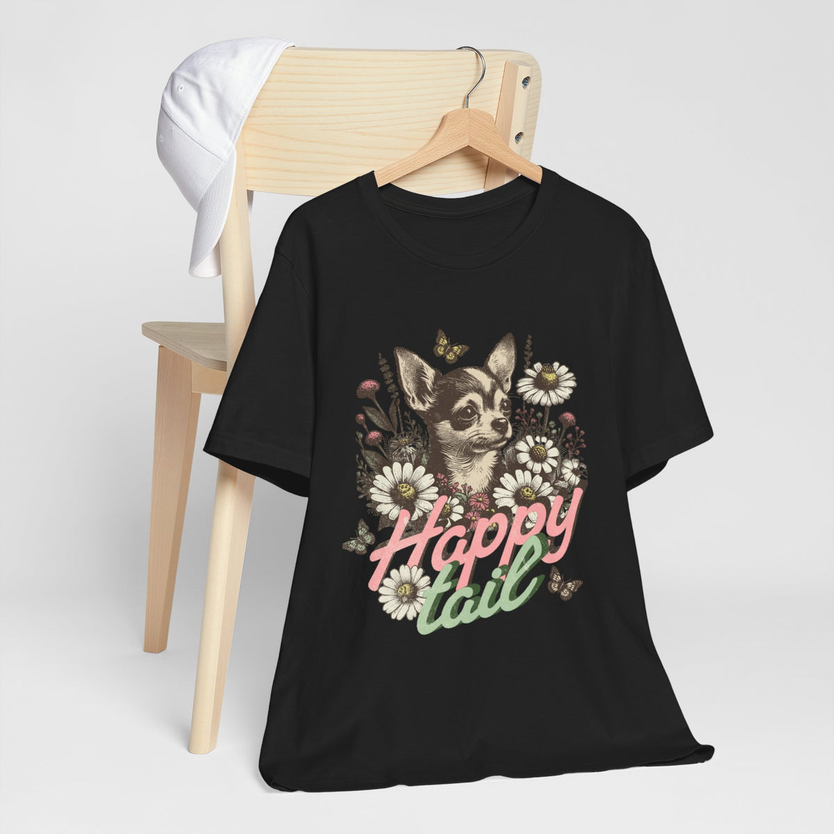 Happy Tail Chihuahua T-Shirt — Floral Dog Graphic Tee