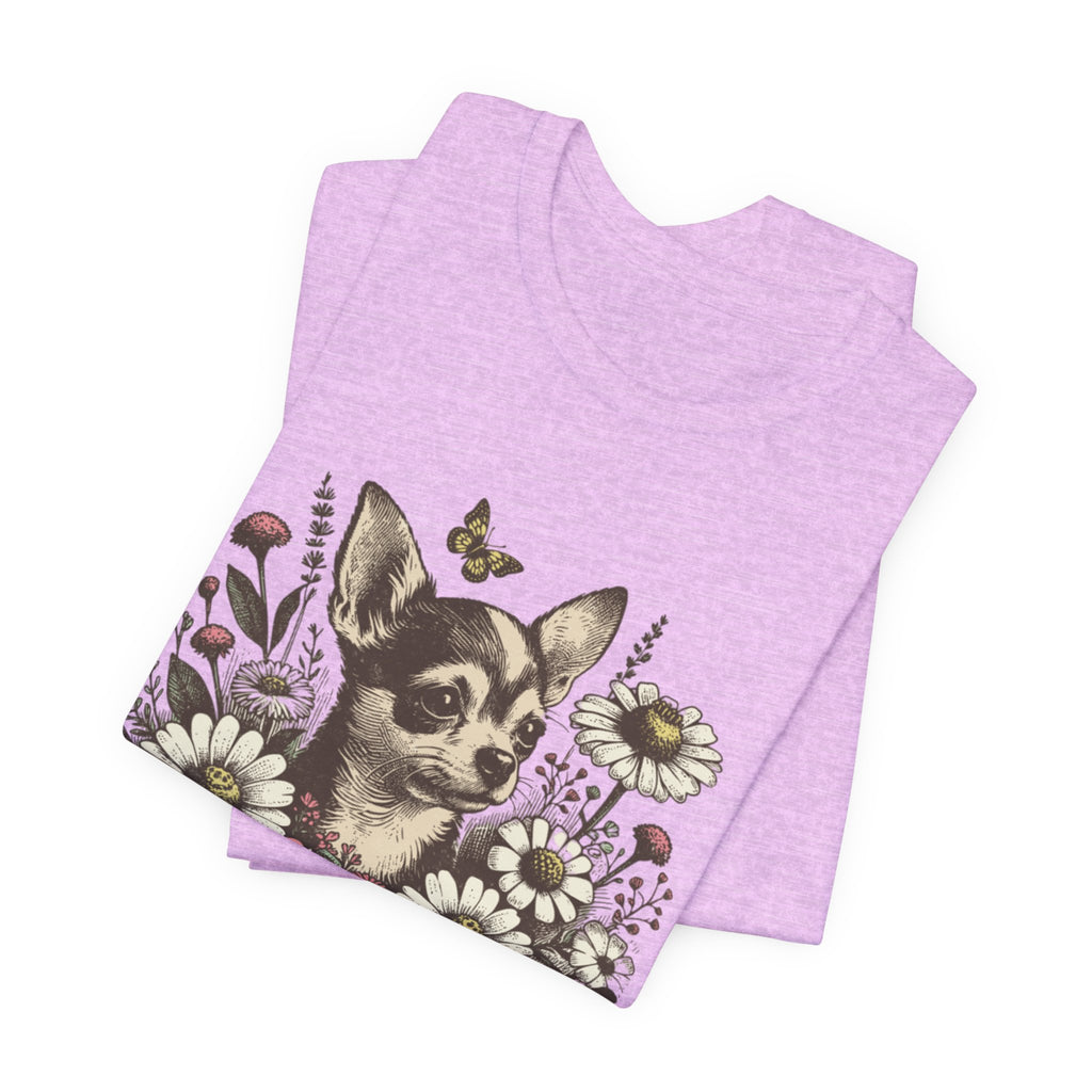 Happy Tail Chihuahua T-Shirt — Floral Dog Graphic Tee