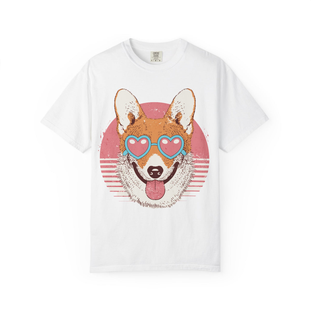 Corgi Heart Sunglasses T-Shirt — Retro Cute Dog Graphic Tee