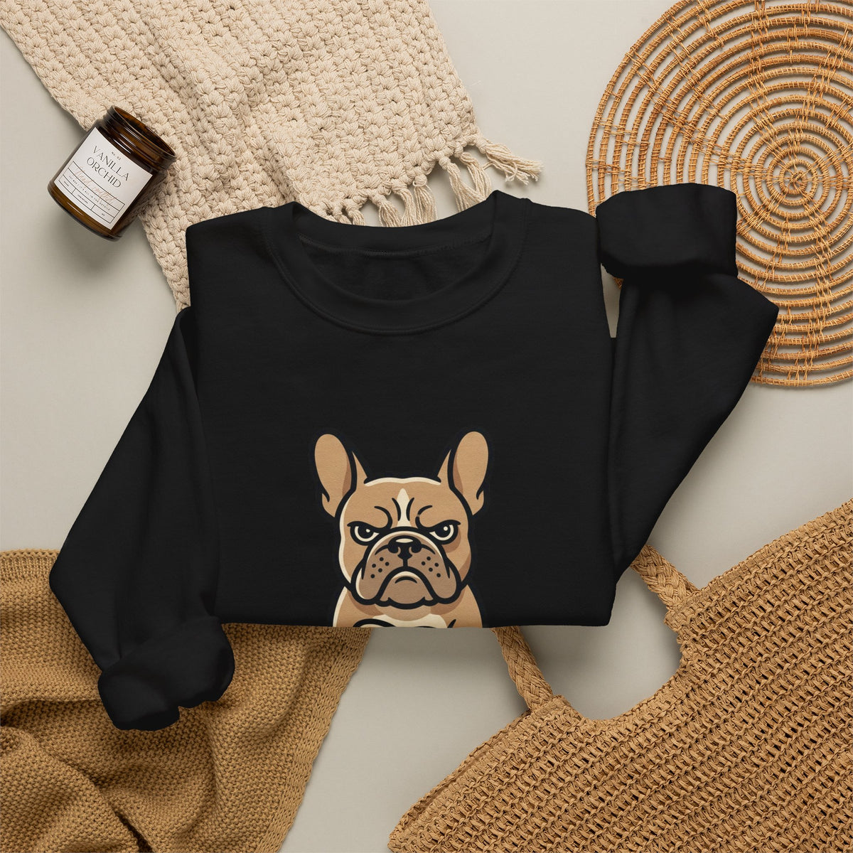 Frenchie Says No Sweatshirt — Grumpy French Bulldog Graphic Crewneck