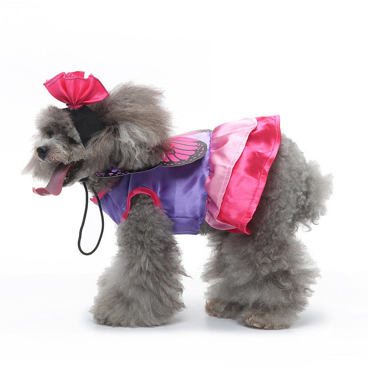 Cute Butterfly Fairy Skirt (Wings Detachable)-Pet Supplies Dog Clothes Christmas Dress Halloween Pet Clothes Funny Cute Butterfly Fairy Skirt (Wings Detachable)