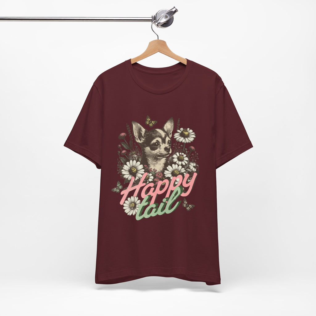 Happy Tail Chihuahua T-Shirt — Floral Dog Graphic Tee