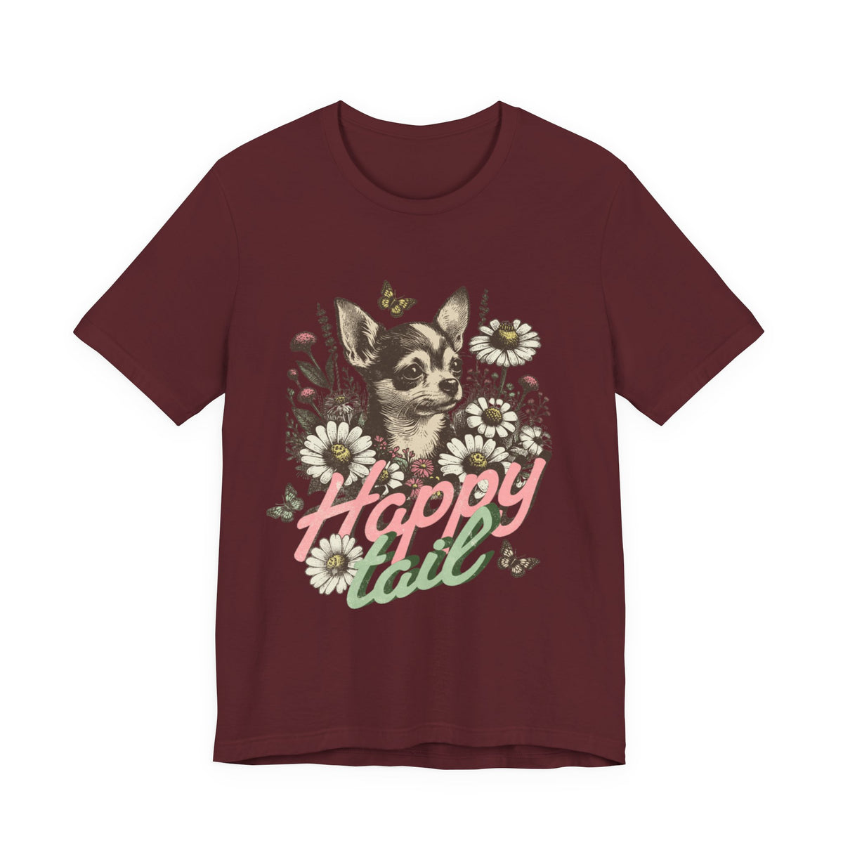 Happy Tail Chihuahua T-Shirt — Floral Dog Graphic Tee