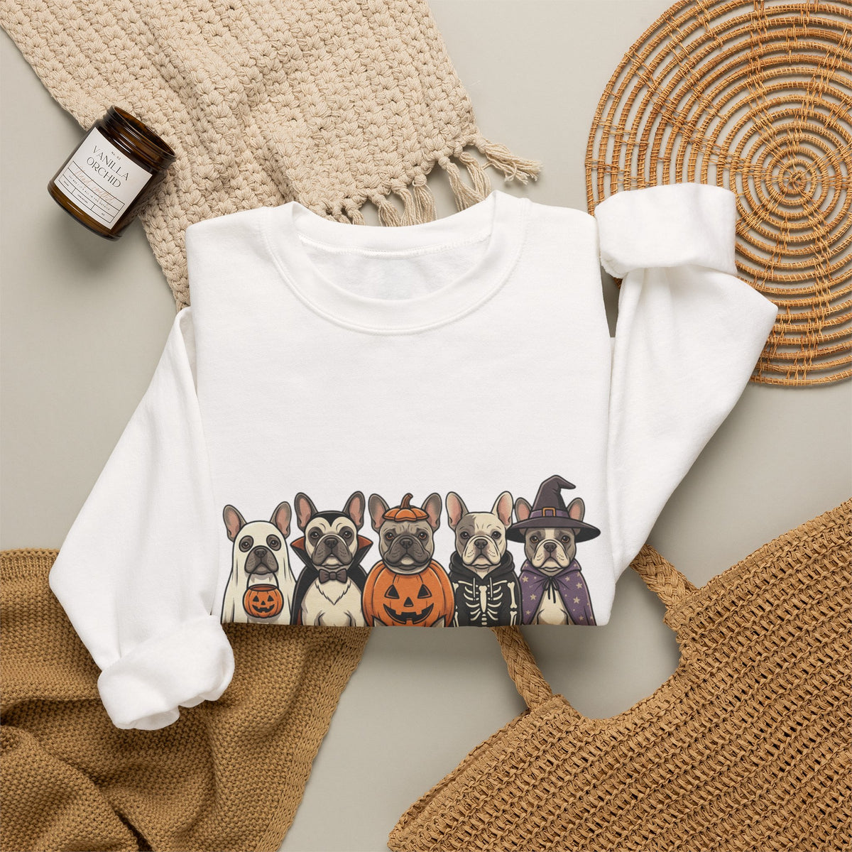 Frenchie Fright Night Sweatshirt | Halloween Dog Costume Crewneck