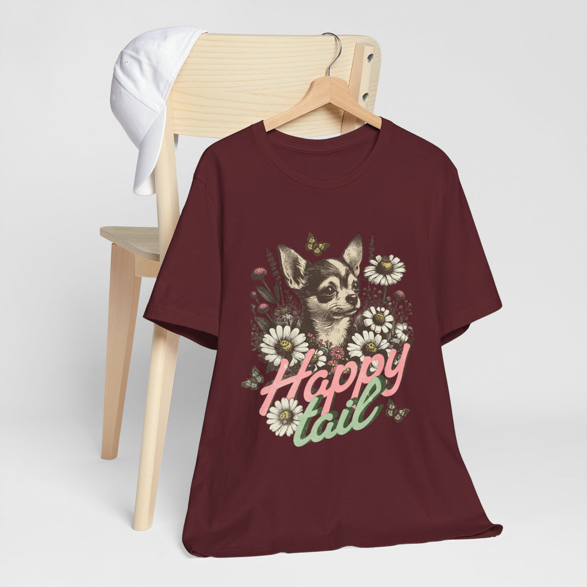 Happy Tail Chihuahua T-Shirt — Floral Dog Graphic Tee