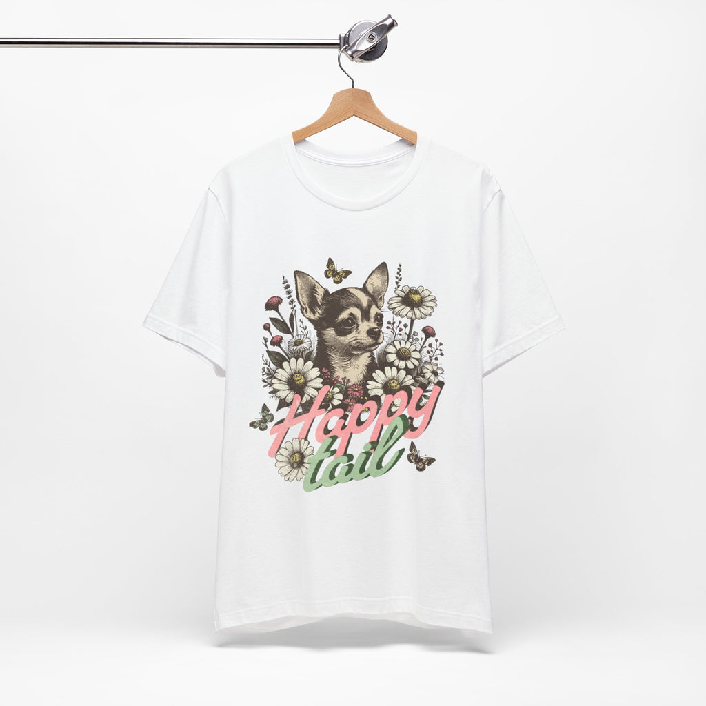 Happy Tail Chihuahua T-Shirt — Floral Dog Graphic Tee