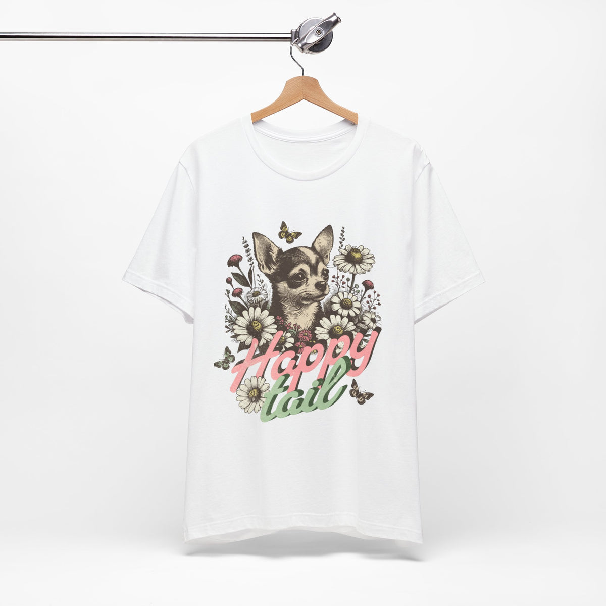 Happy Tail Chihuahua T-Shirt — Floral Dog Graphic Tee