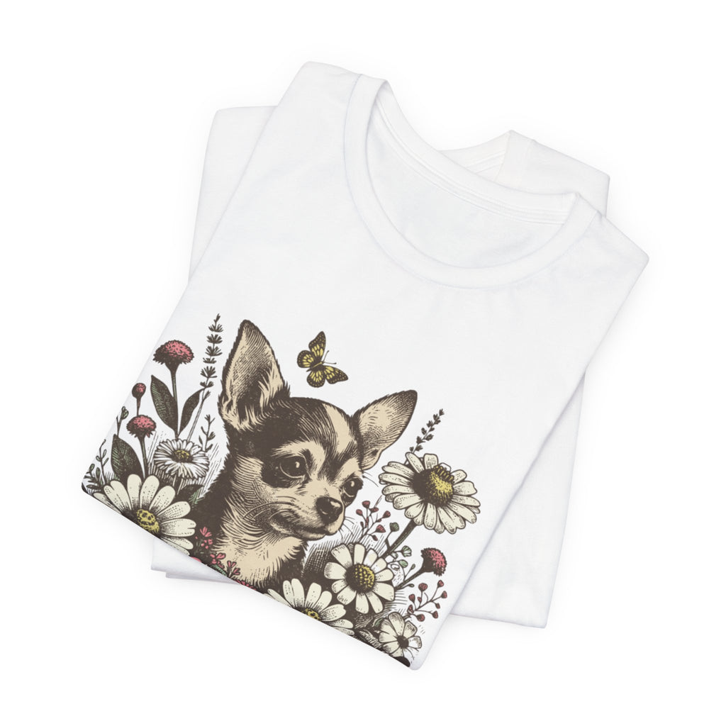 Happy Tail Chihuahua T-Shirt — Floral Dog Graphic Tee