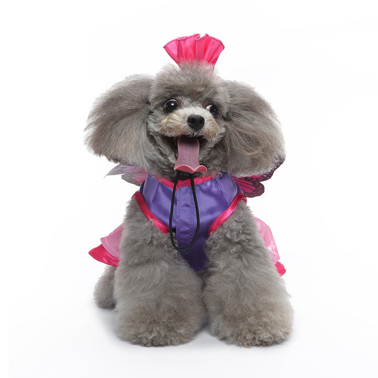 Cute Butterfly Fairy Skirt (Wings Detachable)-Pet Supplies Dog Clothes Christmas Dress Halloween Pet Clothes Funny Cute Butterfly Fairy Skirt (Wings Detachable)