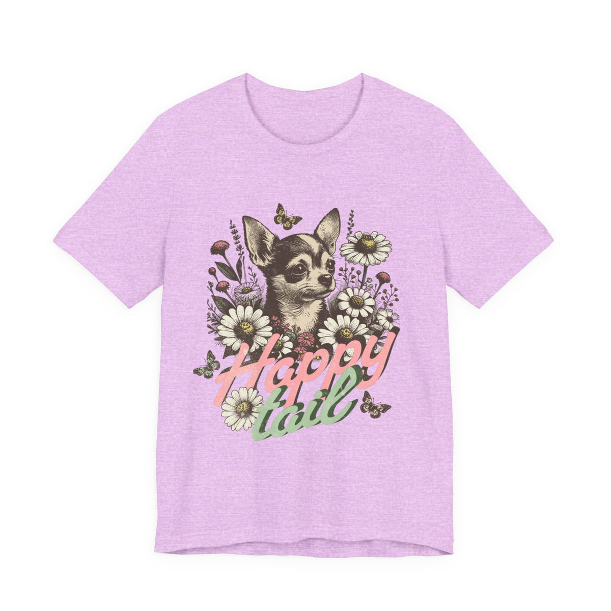 Happy Tail Chihuahua T-Shirt — Floral Dog Graphic Tee