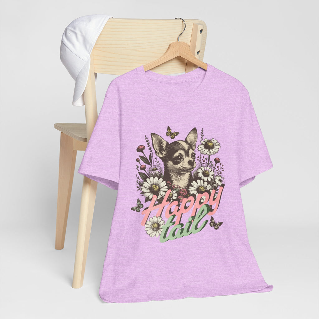 Happy Tail Chihuahua T-Shirt — Floral Dog Graphic Tee