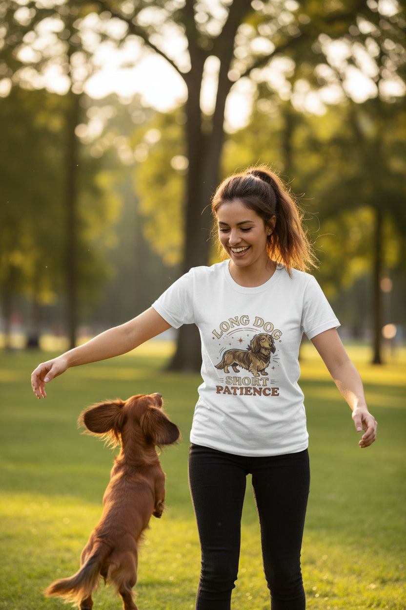 Dachshund 'Long Dog Short Patience' T-Shirt