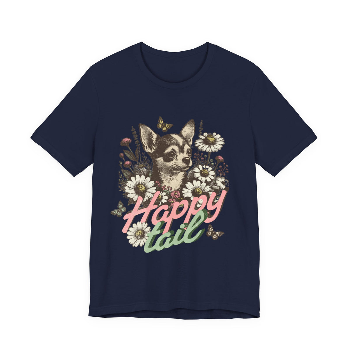Happy Tail Chihuahua T-Shirt — Floral Dog Graphic Tee